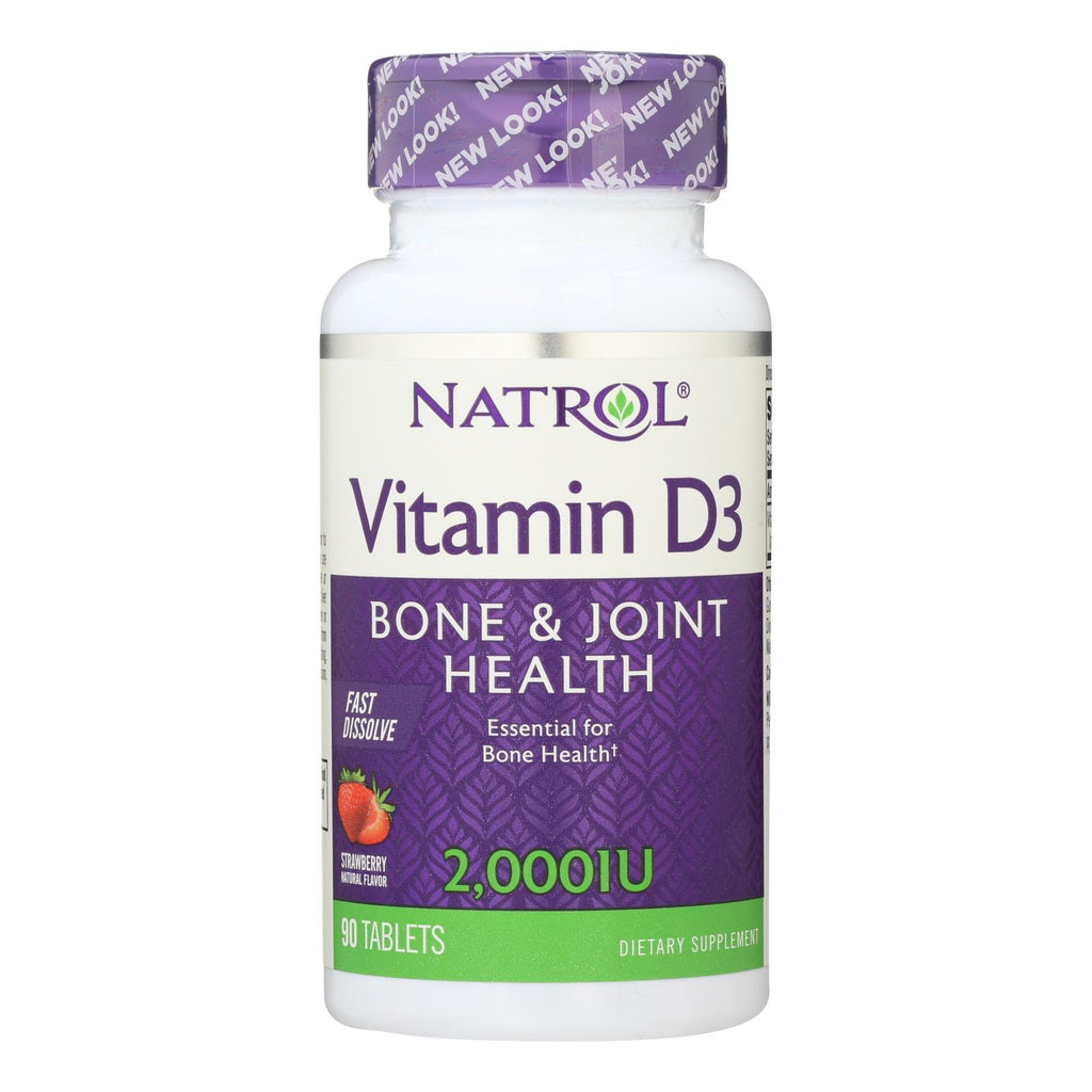 Natrol Vitamin D3 Wild Cherry - 2000 Iu - 90 Mini Tablets - Lakehouse Foods