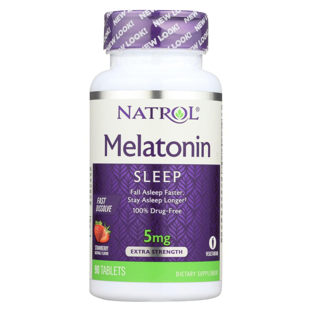 Natrol Melatonin Fast Dissolve Tablets Strawberry - 5 Mg - 90 Tablets - Lakehouse Foods