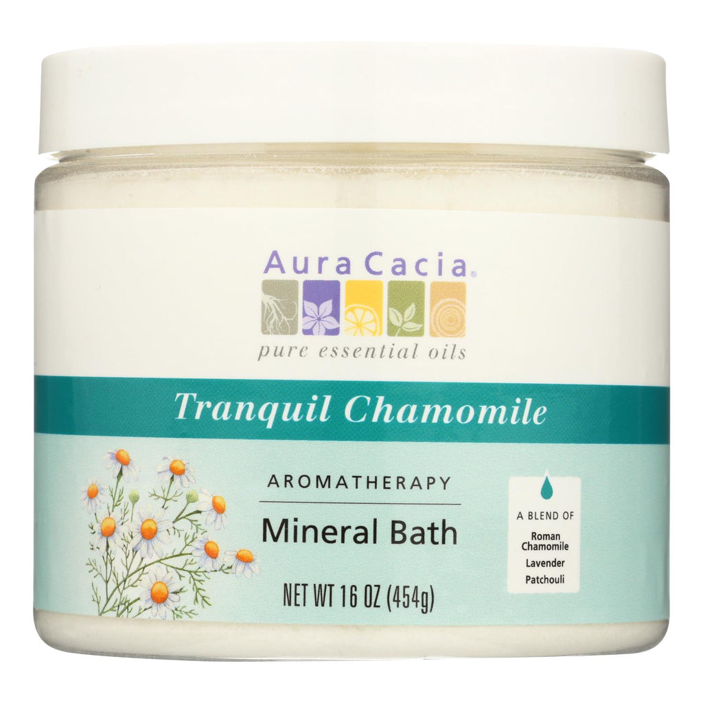 Aura Cacia - Aromatherapy Mineral Bath Tranquility Chamomile - 16 Oz - Lakehouse Foods