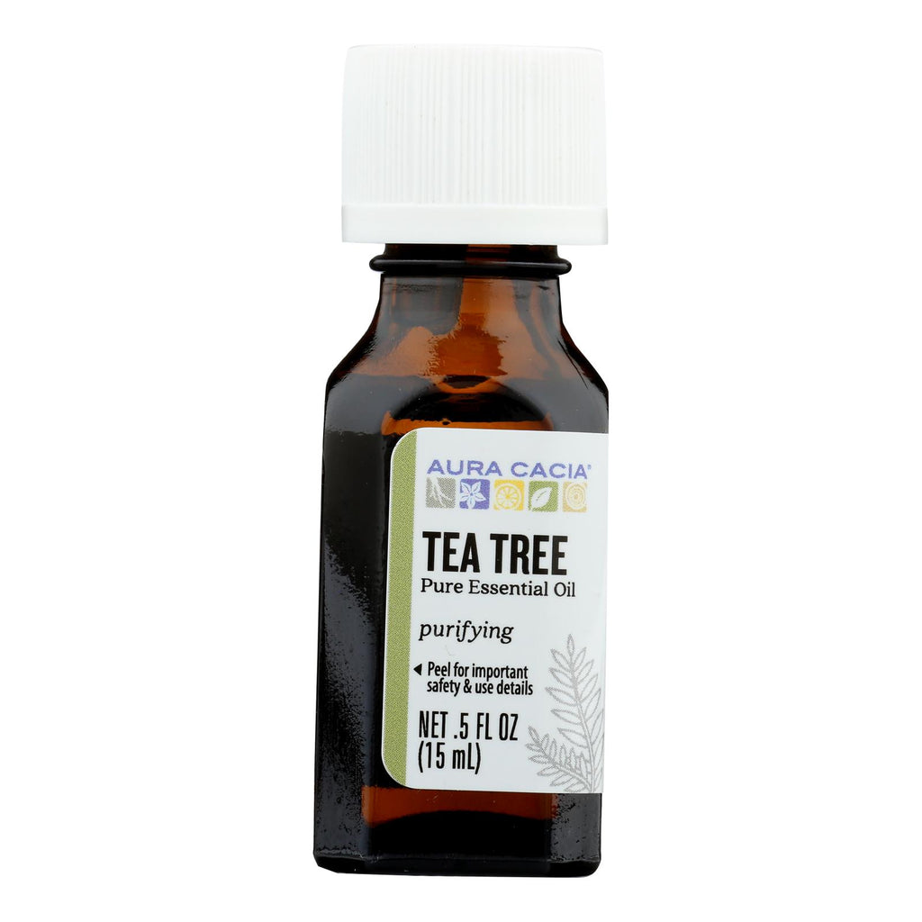 Aura Cacia - Pure Essential Oil Tea Tree - 0.5 Fl Oz - Lakehouse Foods