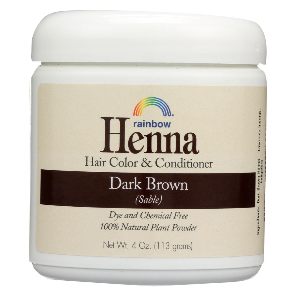 Rainbow Research Henna Hair Color And Conditioner Persian Dark Brown Sable - 4 Oz - Lakehouse Foods
