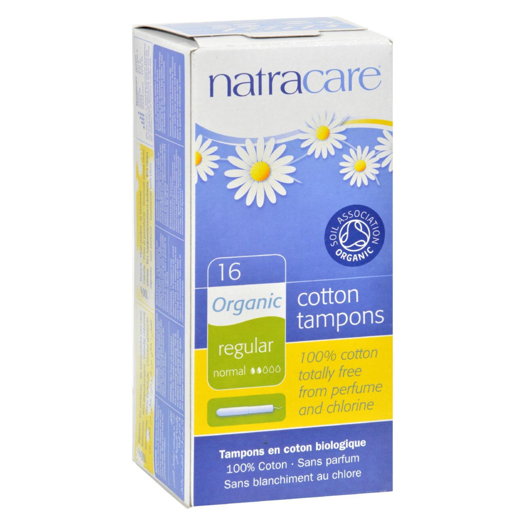 Natracare 100% Organic Cotton Tampons Regular W- Applicator - 16 Tampons - Lakehouse Foods