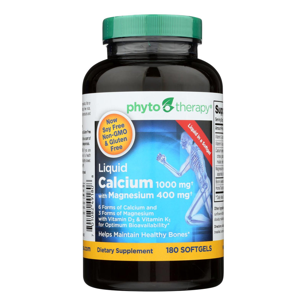 Phyto-therapy Liquid Calcium With Magnesium - 1000 Mg - 180 Softgels - Lakehouse Foods