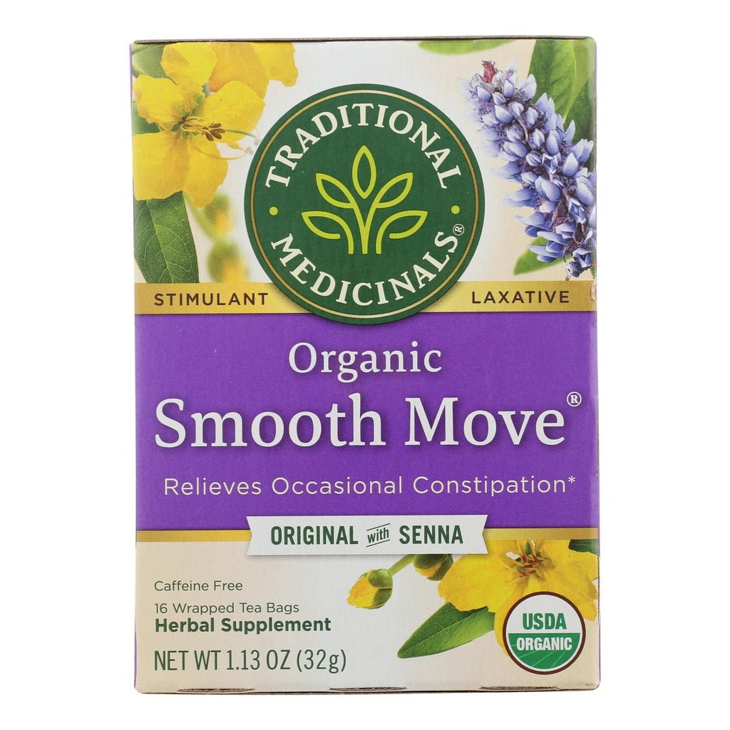 Traditional Medicinals Organic Smooth Move Herbal Tea - 16 Tea Bags - Case Of 6 - Lakehouse Foods