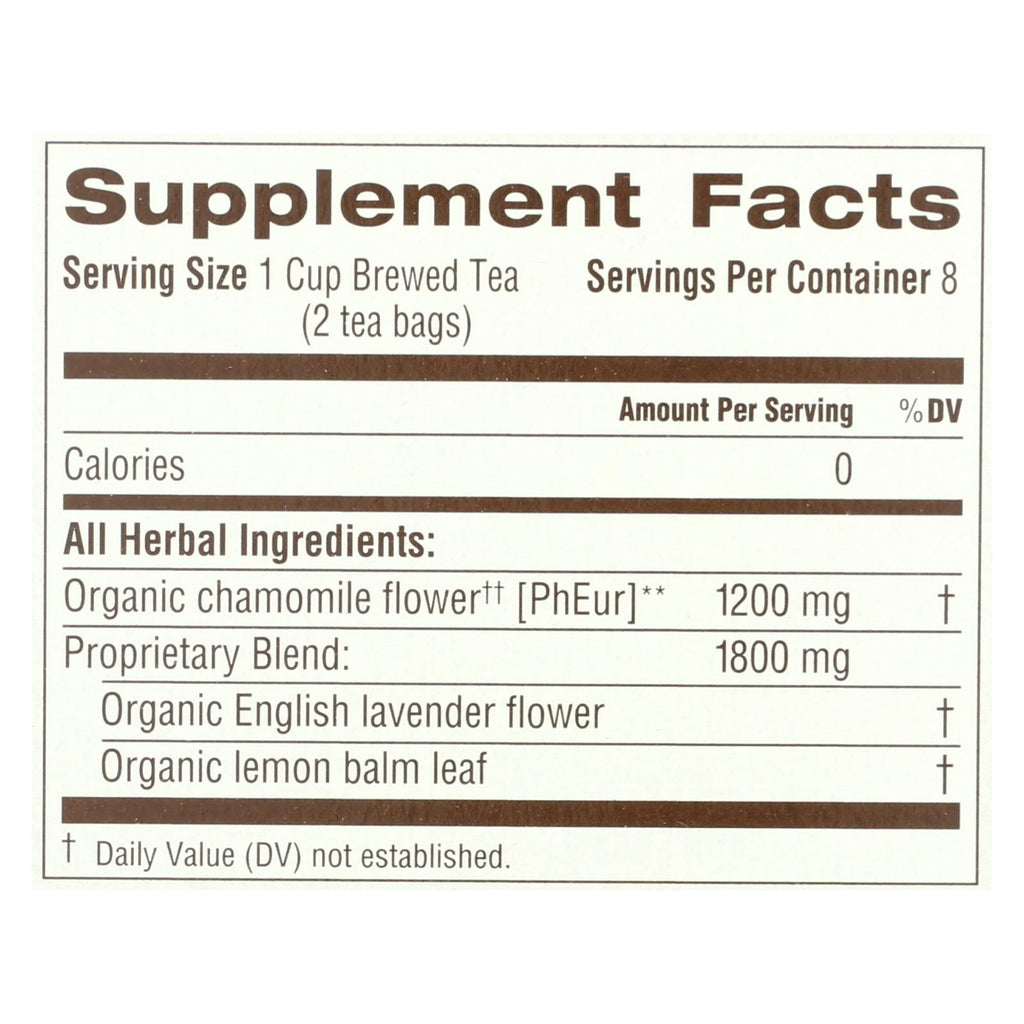 Traditional Medicinals Organic Chamomile With Lavender Herbal Tea - Caffeine Free - Case Of 6 - 16 Bags - Lakehouse Foods