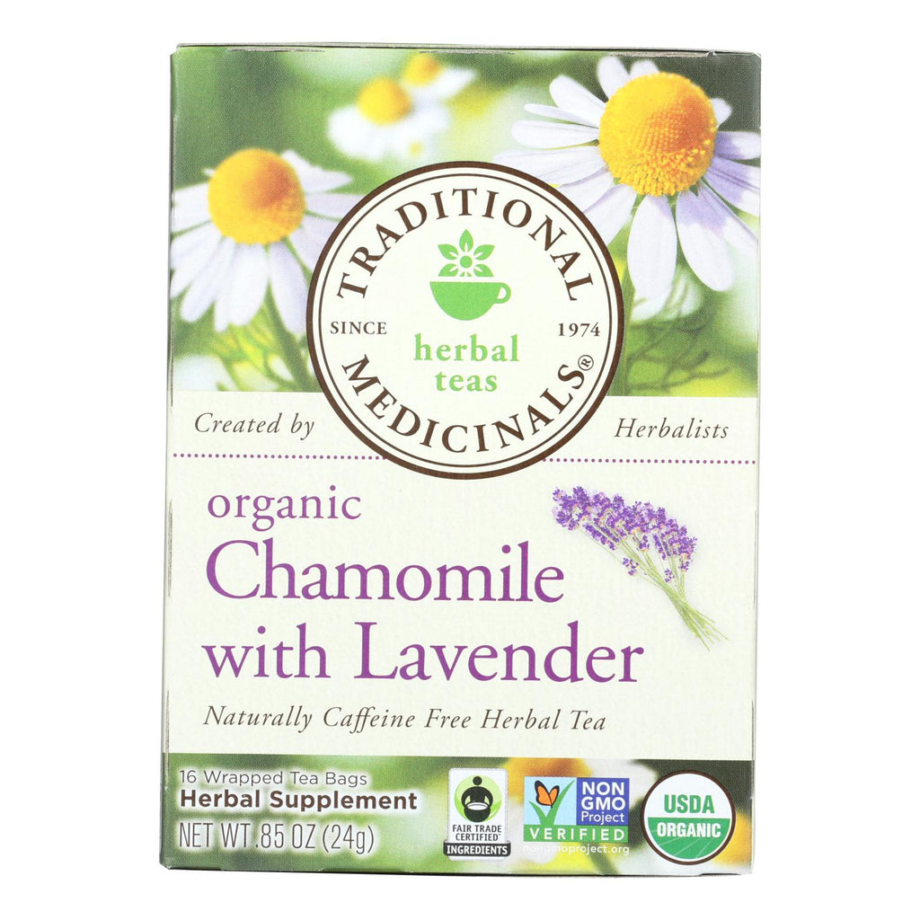 Traditional Medicinals Organic Chamomile With Lavender Herbal Tea - Caffeine Free - Case Of 6 - 16 Bags - Lakehouse Foods