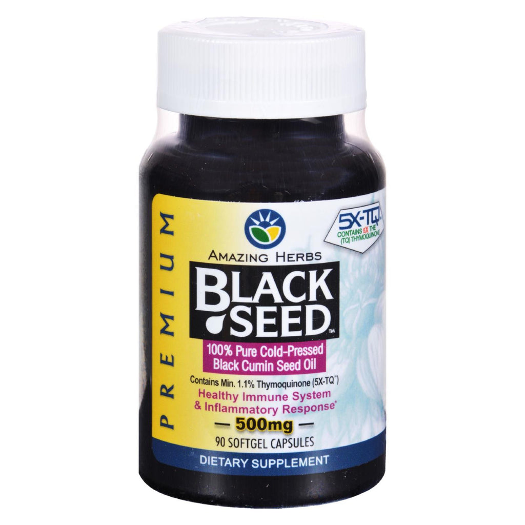 Amazing Herbs - Black Seed Black Cumin Seed Oil - 90 Softgels - Lakehouse Foods