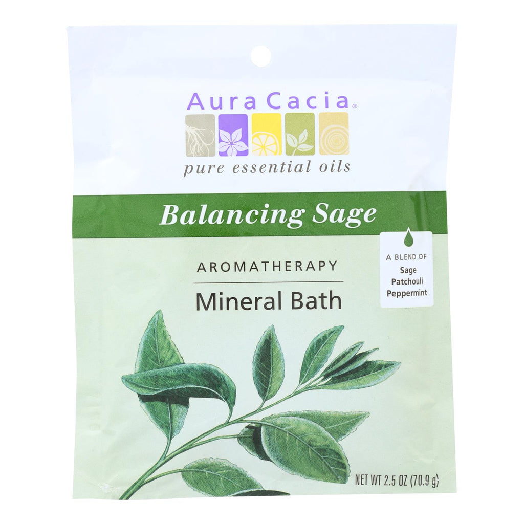 Aura Cacia - Aromatherapy Mineral Bath Balancing Sage - 2.5 Oz - Case Of 6 - Lakehouse Foods