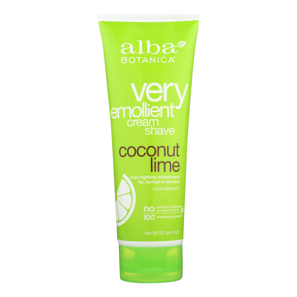Alba Botanica - Moisturizing Cream Shave For Men And Women Coconut Lime - 8 Fl Oz - Lakehouse Foods
