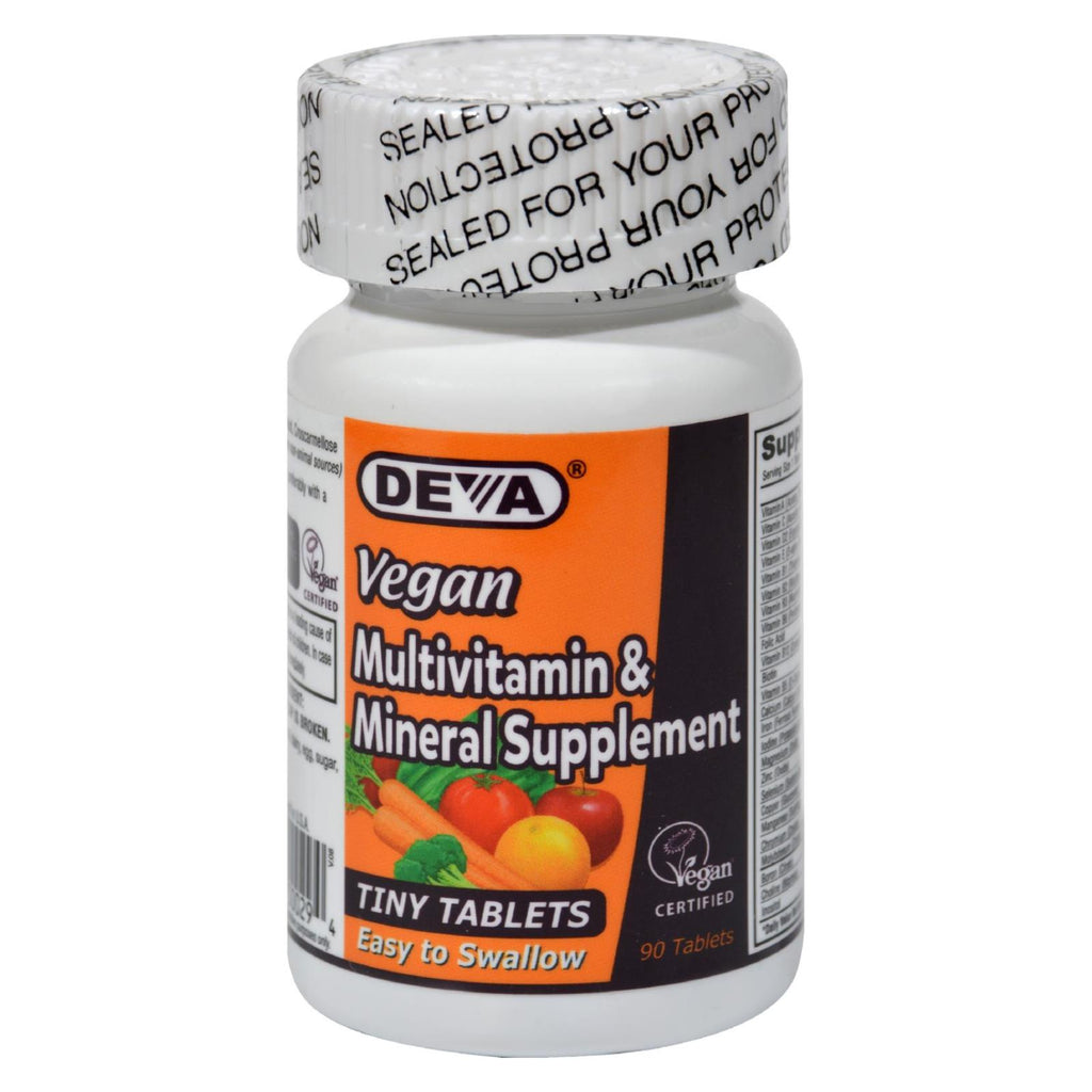 Deva Vegan Vitamins - Multivitamin And Mineral Supplement - 90 Tiny Tablets - Lakehouse Foods