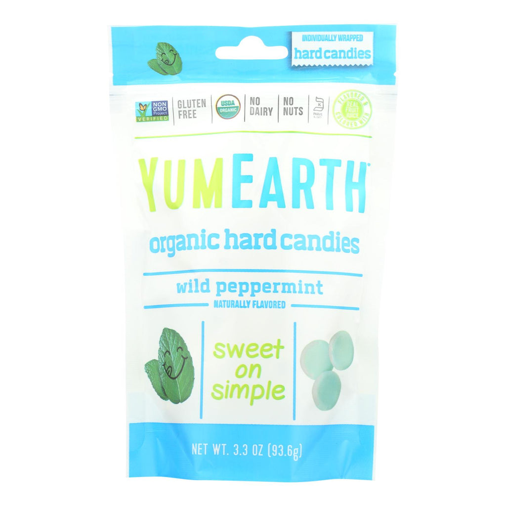 Yummy Earth Organic Candy Drops Wild Peppermint - 3.3 Oz - Case Of 6 - Lakehouse Foods