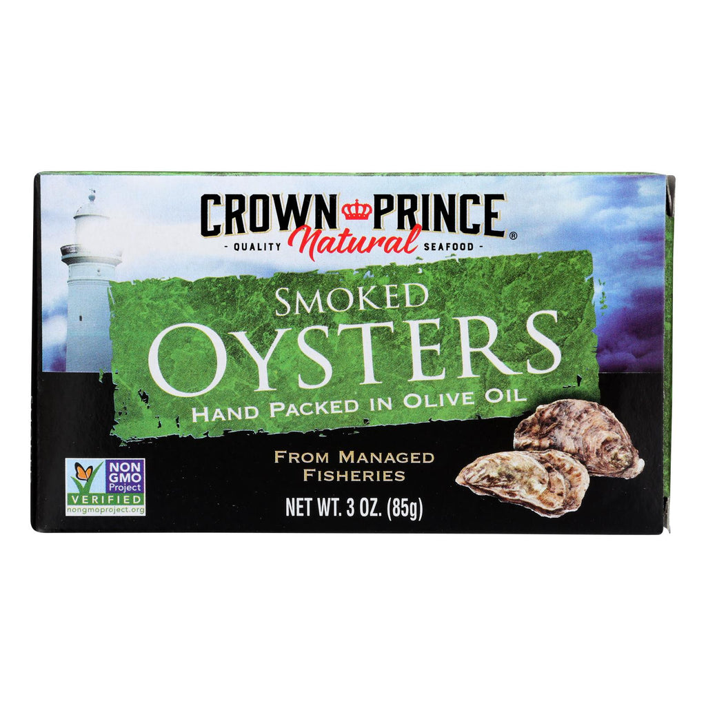 Crown Prince Oysters - Naturally Smoked In Pure Olive Oil - 3 Oz - Case Of 18 - Lakehouse Foods