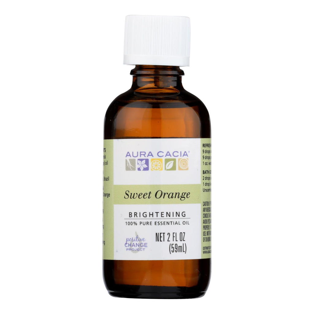 Aura Cacia - Essential Oil - Brightening Sweet Orange - 2 Oz - Lakehouse Foods
