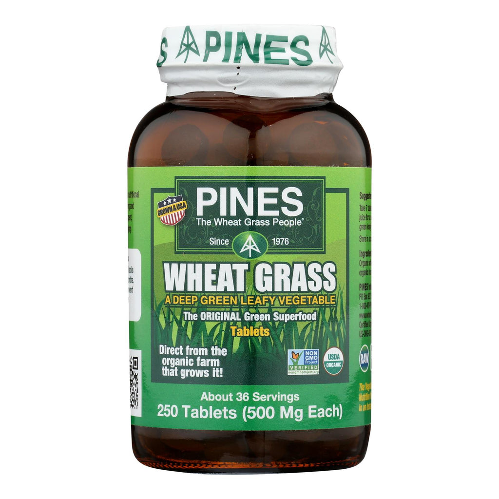 Pines International Wheat Grass - 500 Mg - 250 Tablets - Lakehouse Foods