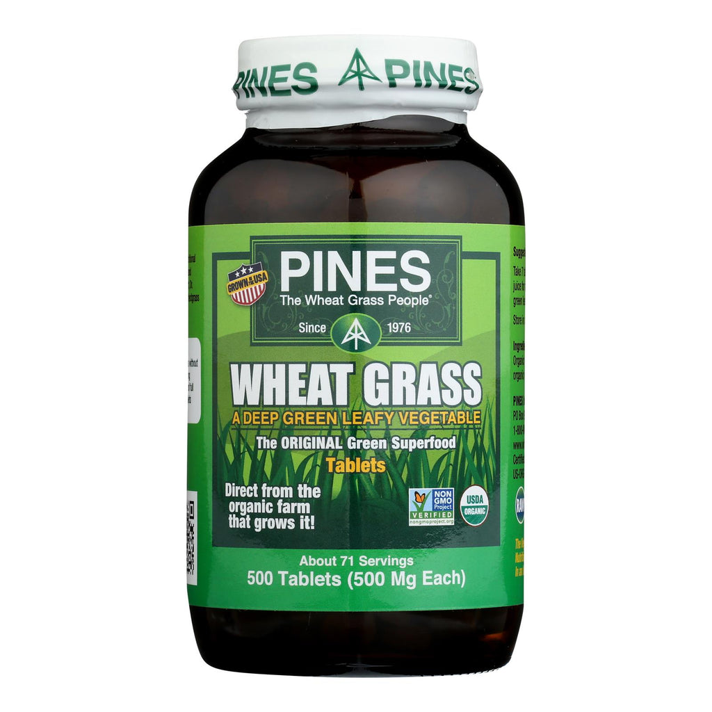 Pines International Wheat Grass - 500 Mg - 500 Tablets - Lakehouse Foods