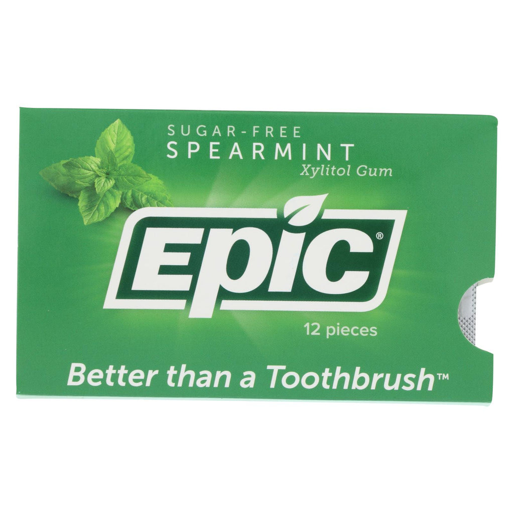 Epic Dental - Xylitol Gum - Spearmint - Case Of 12 - 12 Pack - Lakehouse Foods