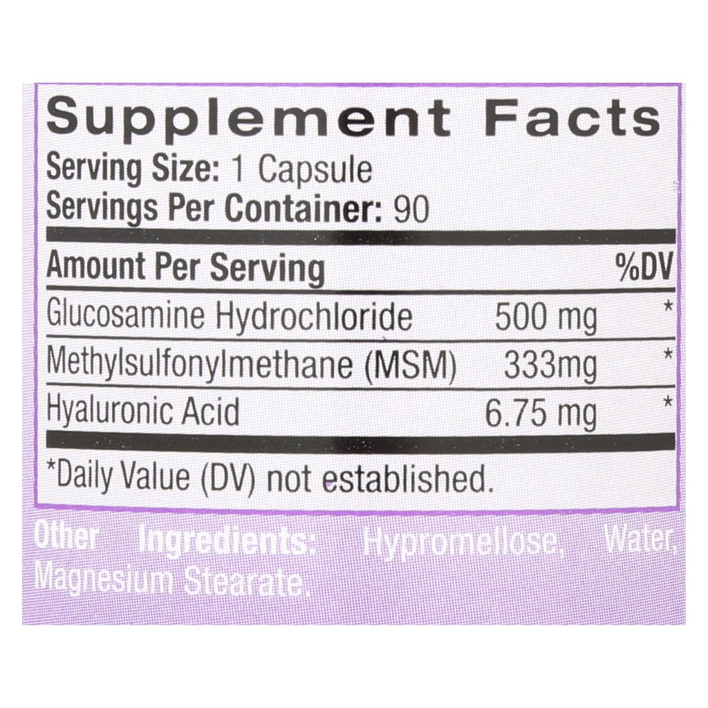 Natrol Vegetarian Hyaluronic Acid Msm And Glucosamine - 90 Capsules - Lakehouse Foods