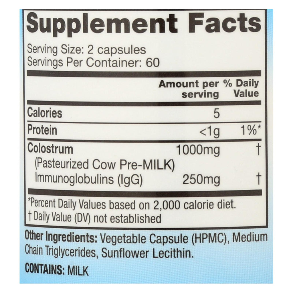 Symbiotics Colostrum Plus - 480 Mg - 120 Capsules - Lakehouse Foods