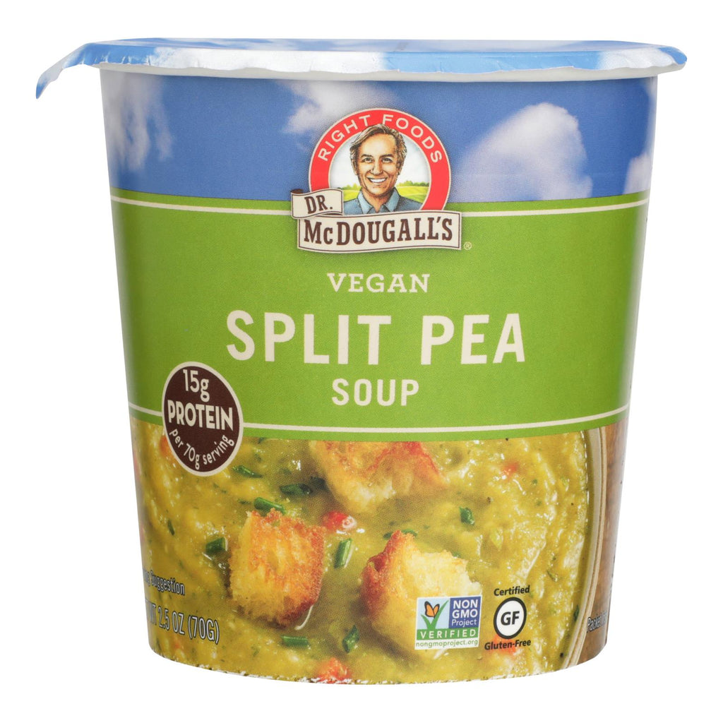 Dr. Mcdougall's Vegan Split Pea And Barley Soup Big Cup - Case Of 6 - 2.5 Oz. - Lakehouse Foods