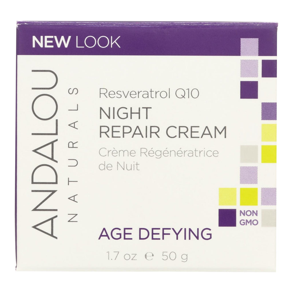 Andalou Naturals Resveratrol Q10 Night Repair Cream - 1.7 Fl Oz - Lakehouse Foods