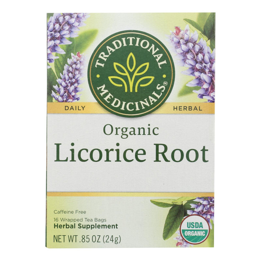 Traditional Medicinals Organic Licorice Root Herbal Tea - 16 Tea Bags - Case Of 6 - Lakehouse Foods