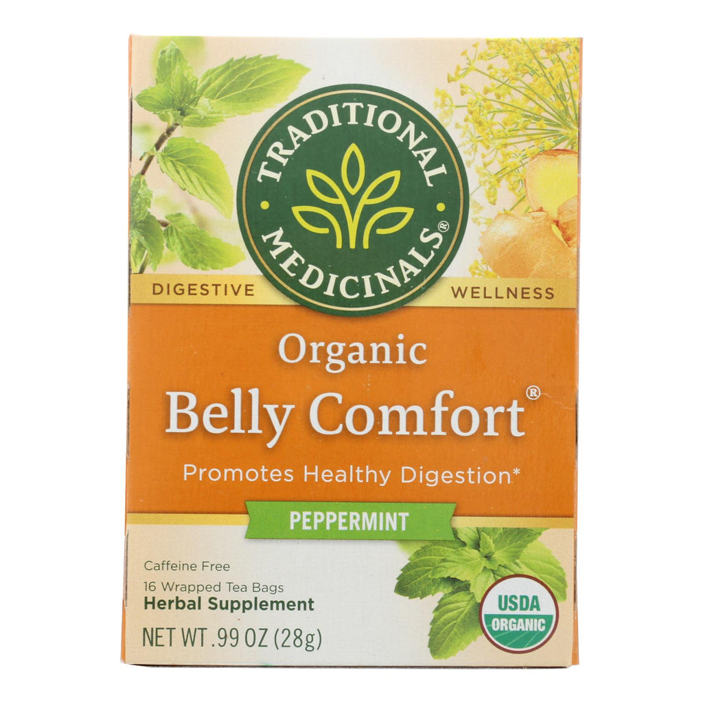 Traditional Medicinals Belly Comfort Peppermint - Caffeine Free - Case Of 6 - 16 Bags - Lakehouse Foods