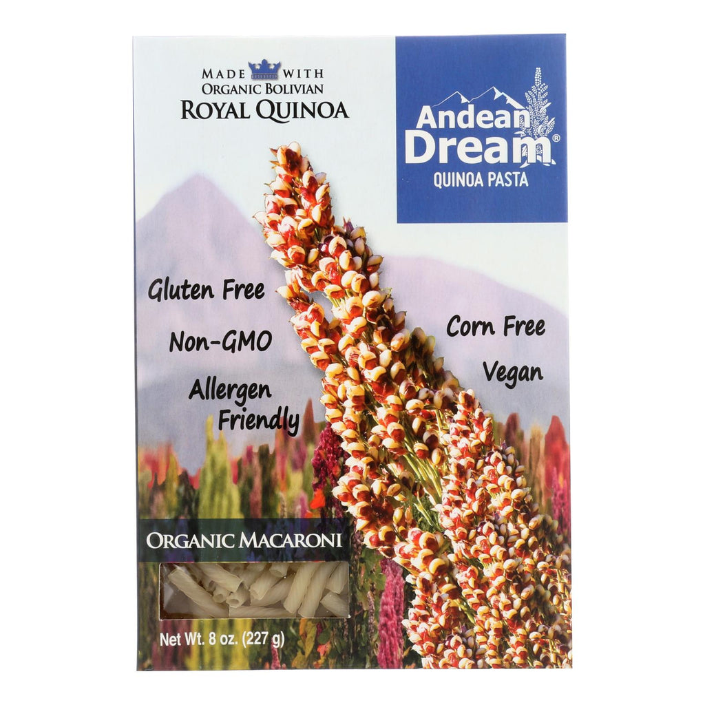 Andean Dream Gluten Free Organic Macaroni Quinoa Pasta - Case Of 12 - 8 Oz. - Lakehouse Foods