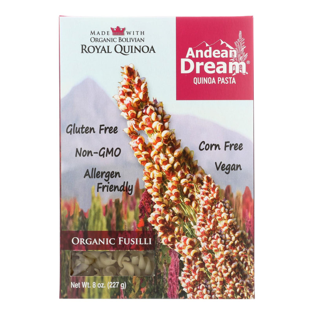 Andean Dream Gluten Free Organic Fusilli Quinoa Pasta - Case Of 12 - 8 Oz. - Lakehouse Foods