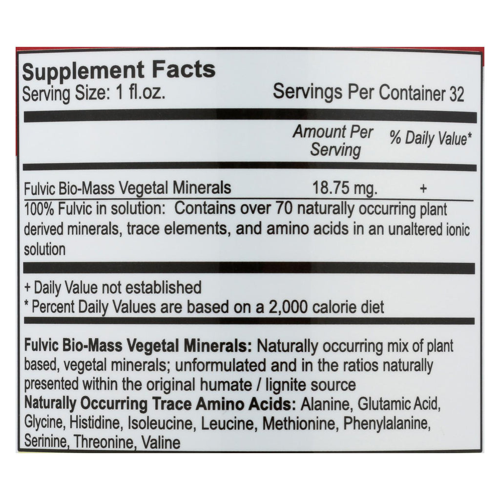 Vital Earth Minerals Fulvic Mineral Complex - 32 Fl Oz - Lakehouse Foods