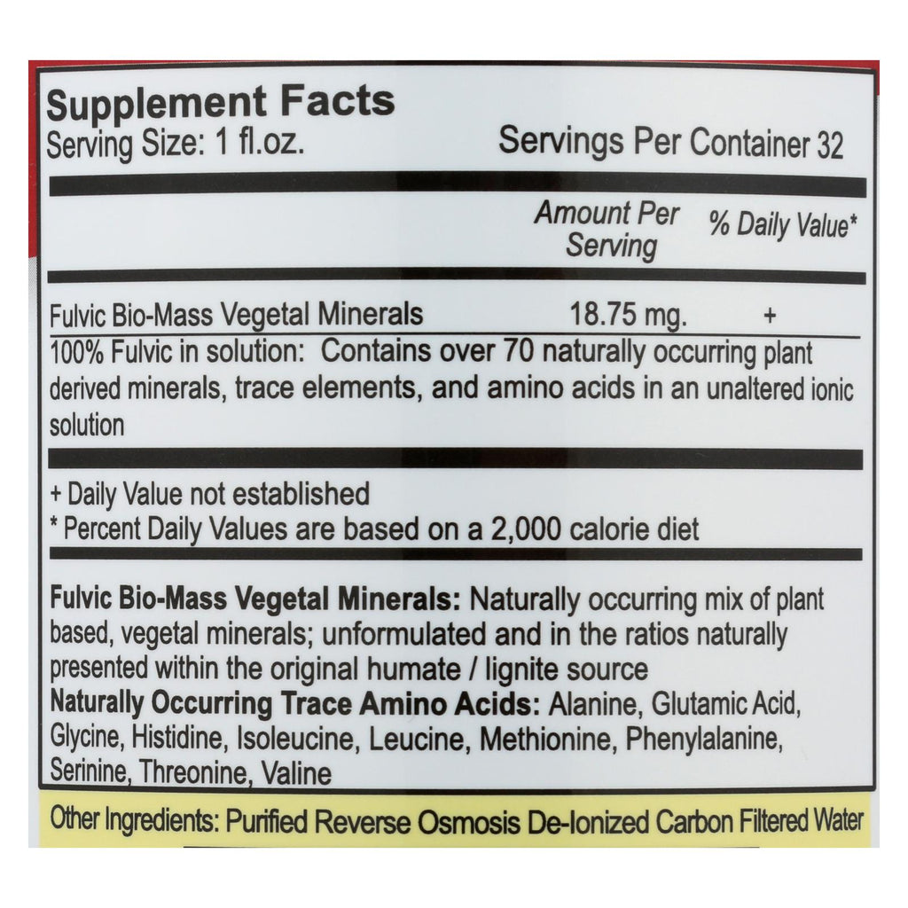 Vital Earth Minerals Fulvic Mineral Complex - 32 Fl Oz - Lakehouse Foods