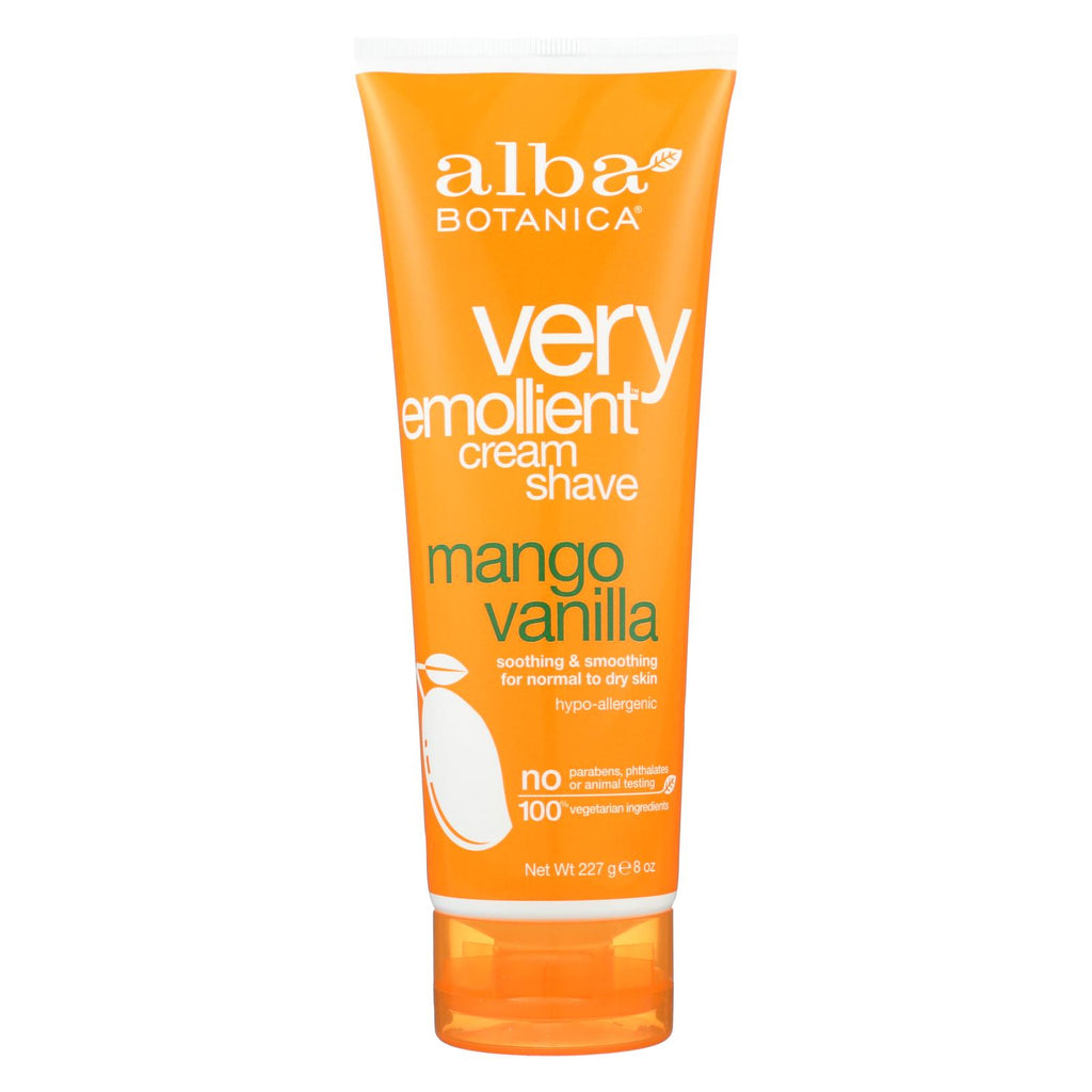 Alba Botanica - Very Emollient Cream Shave - Mango Vanilla - 8 Oz - Lakehouse Foods