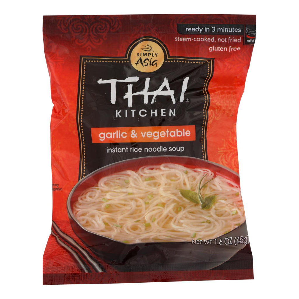 Thai Kitchen Instant Rice Noodle Soup - Garlic And Vegetable - Mild - 1.6 Oz - Case Of 6 - Lakehouse Foods