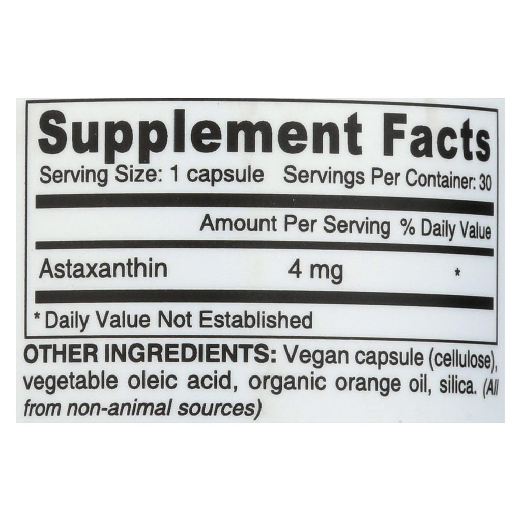 Deva Vegan Vitamins - Astaxanthin Super Antioxidant - 4 Mg - 30 Capsules - Lakehouse Foods