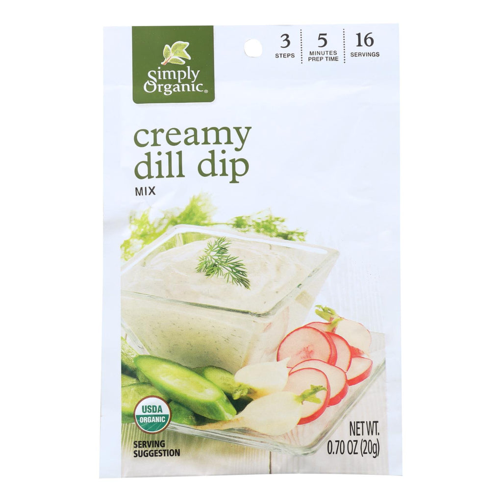 Simply Organic Creamy Dill Dip Mix - Case Of 12 - 0.7 Oz. - Lakehouse Foods