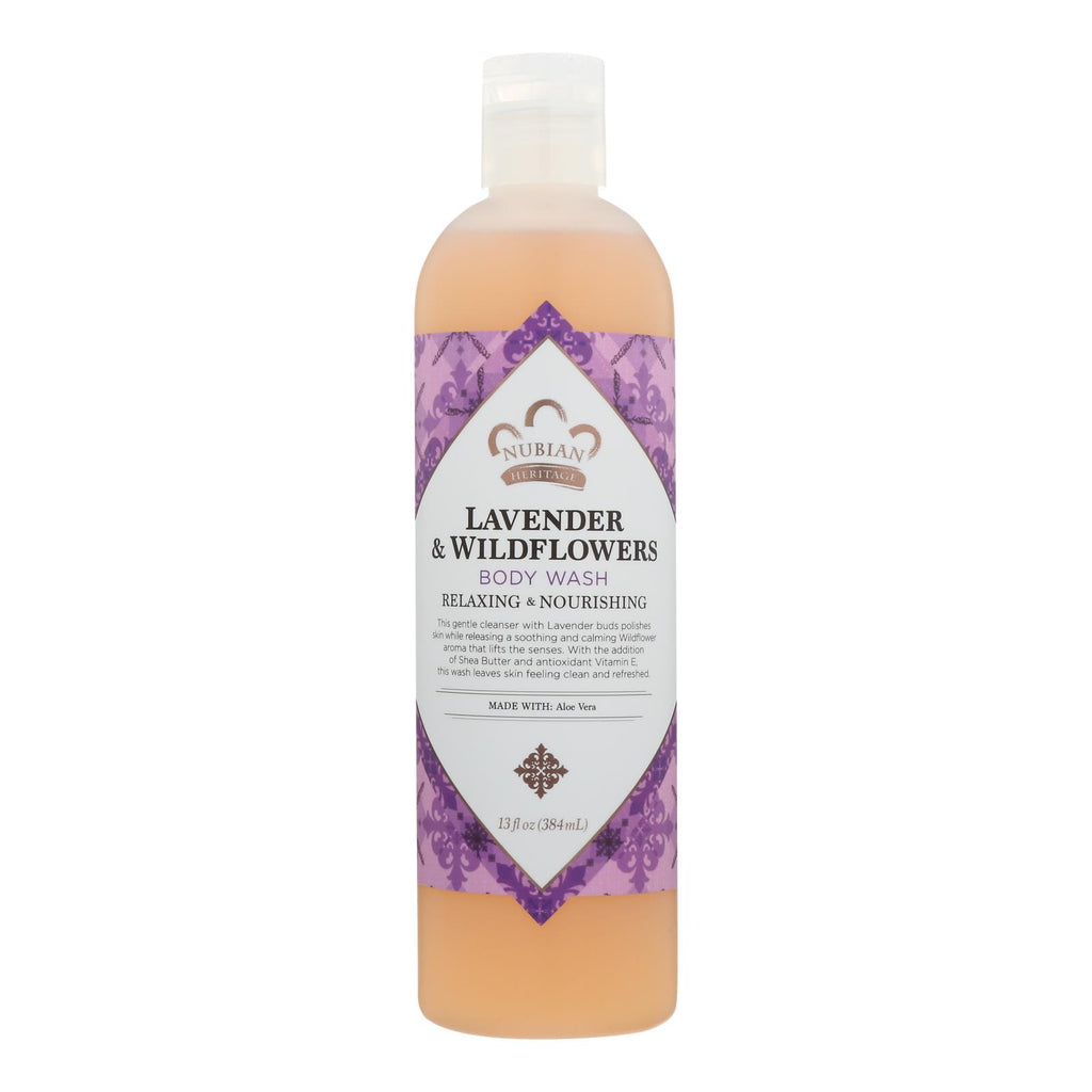 Nubian Heritage Body Wash With Shea Butter Lavender And Wildflowers - 13 Fl Oz - Lakehouse Foods