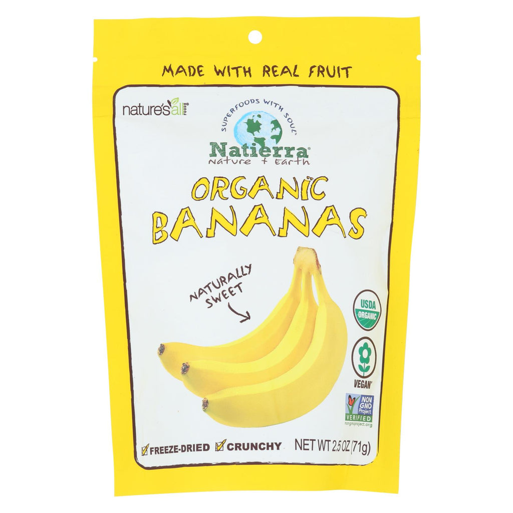Natierra Organic Freeze Dried Raw - Banana - Case Of 12 - 2.5 Oz. - Lakehouse Foods