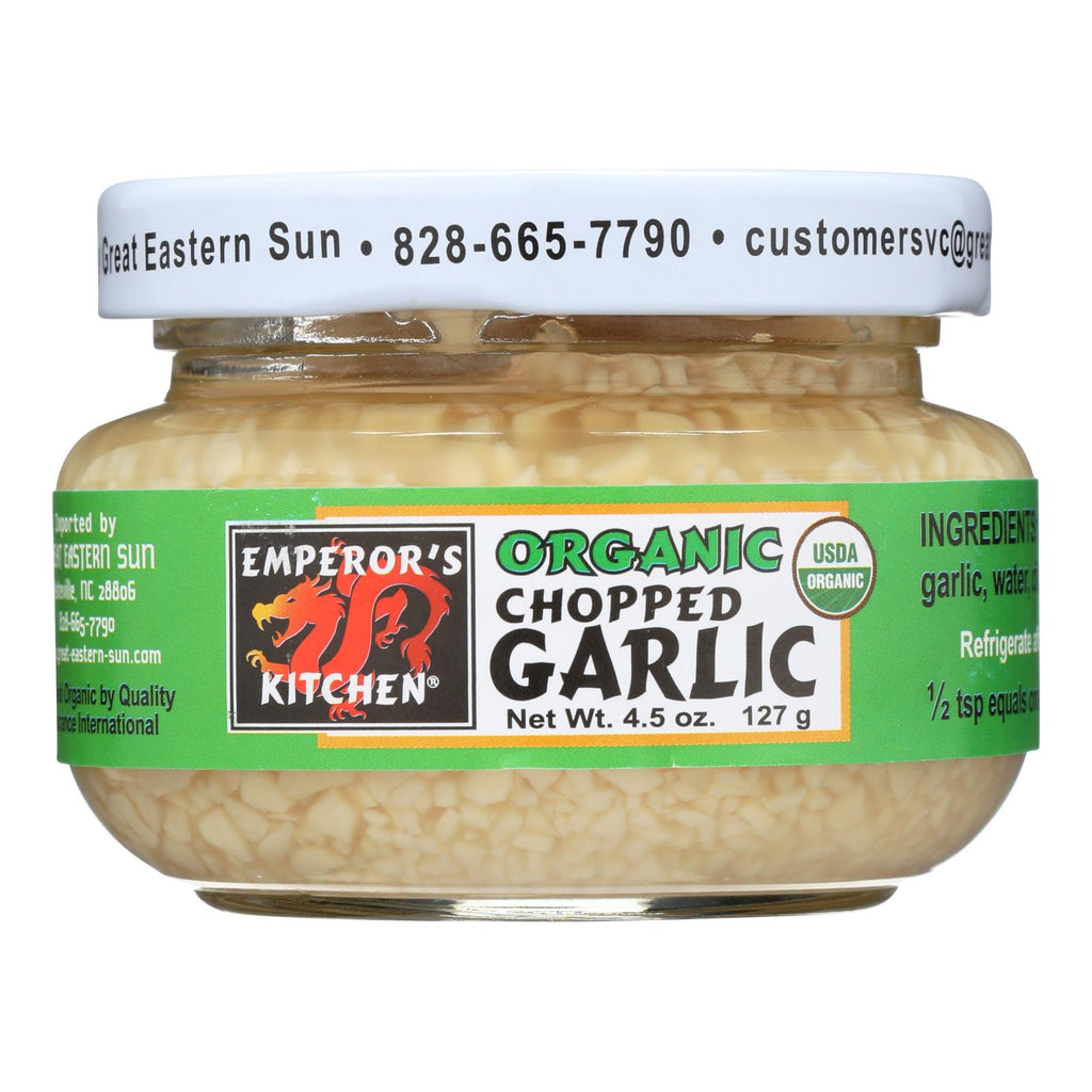 Emperors Kitchen Garlic - Organic - Chopped - 4.5 Oz - Case Of 12 - Lakehouse Foods
