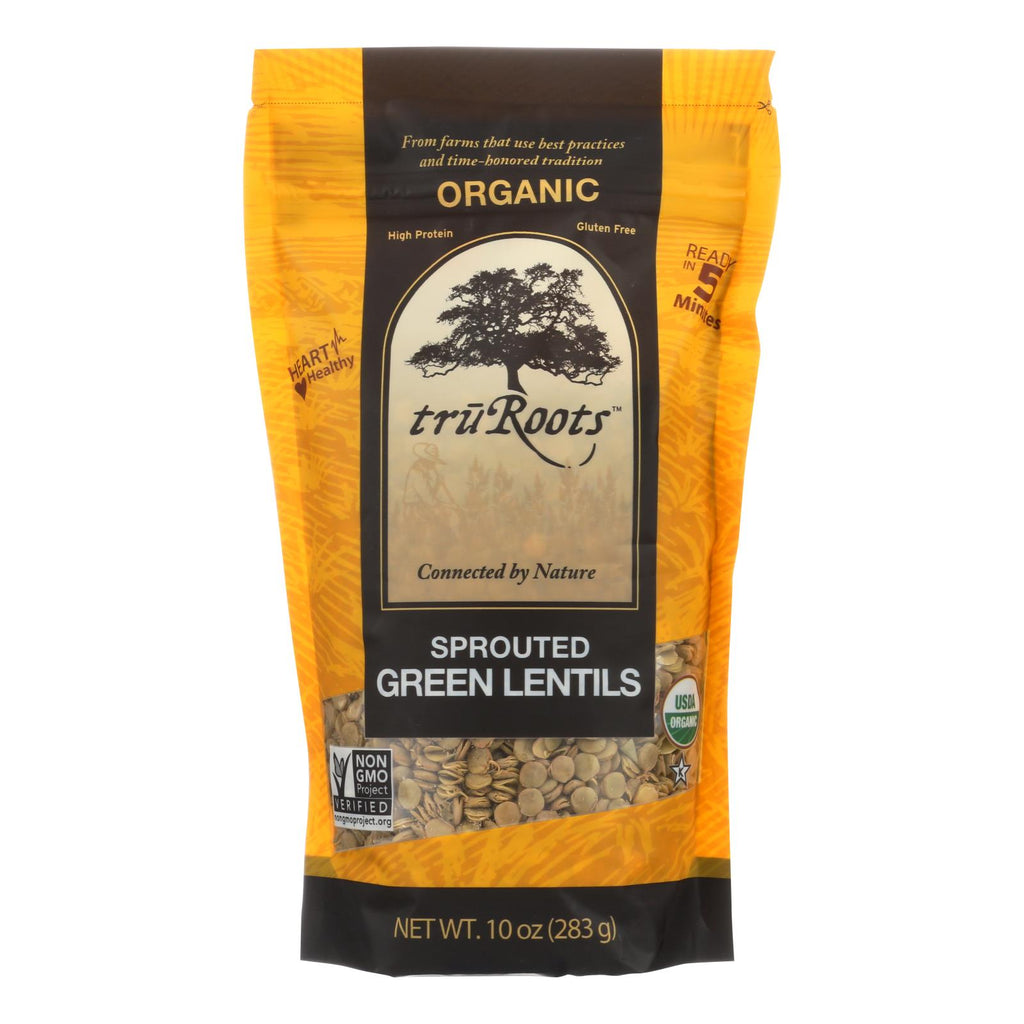 Truroots Organic Green Lentils - Sprouted - Case Of 6 - 10 Oz. - Lakehouse Foods