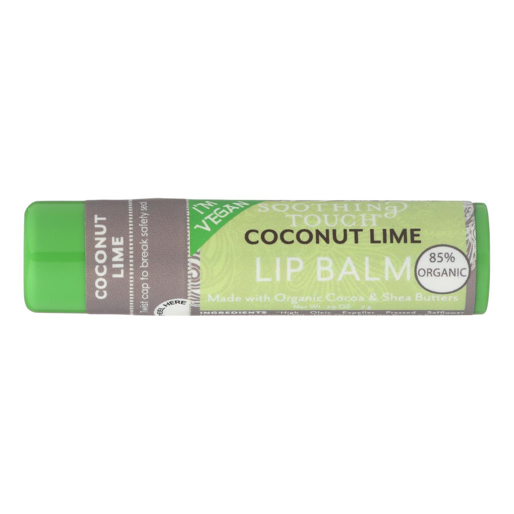Soothing Touch Lip Balm - Organic Coconut Lime - Case Of 12 - .25 Oz - Lakehouse Foods
