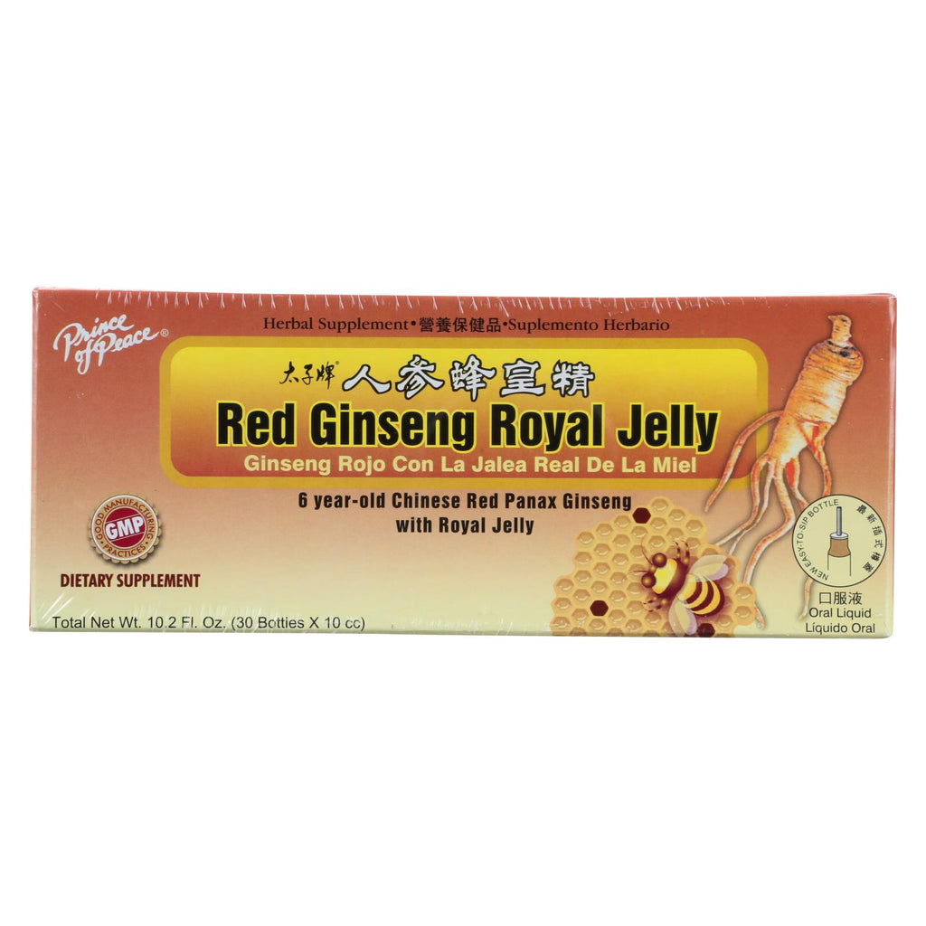 Prince Of Peace Red Ginseng - Royal Jelly - 10 Cc - 30 Count - Lakehouse Foods
