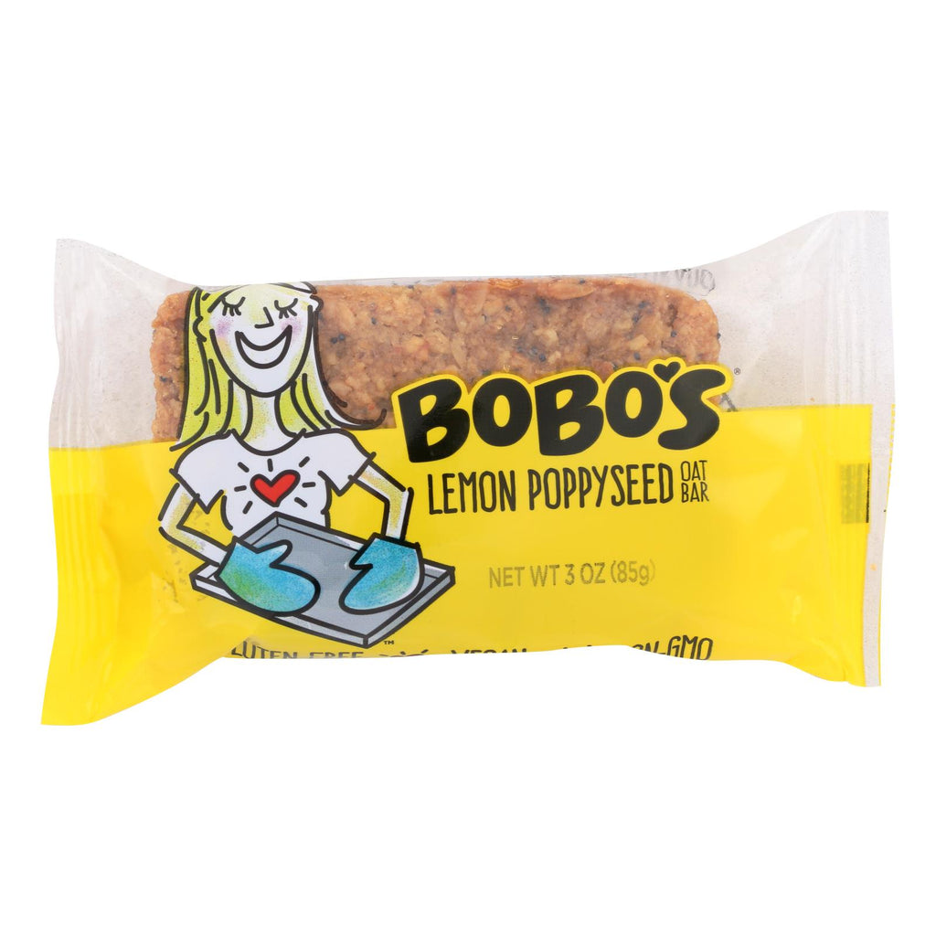 Bobo's Oat Bars - All Natural - Gluten Free - Lemon Poppyseed - 3 Oz Bars - Case Of 12 - Lakehouse Foods