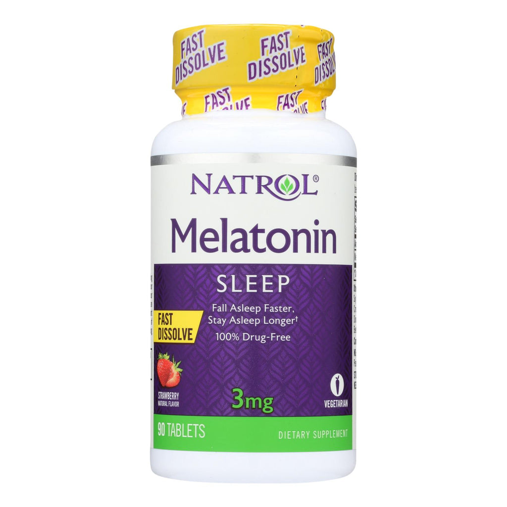 Natrol Melatonin Fast Dissolve Strawberry - 3 Mg - 90 Tablets - Lakehouse Foods