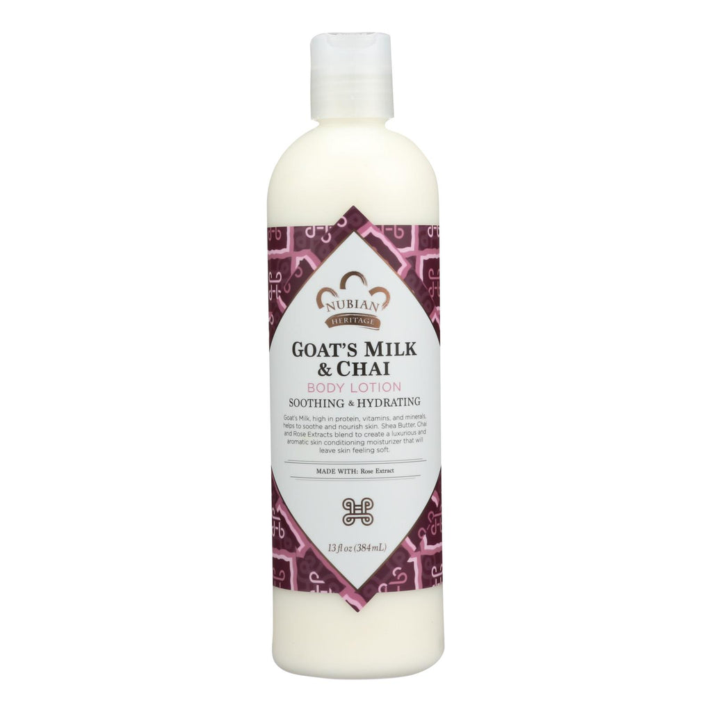 Nubian Heritage Lotion - Goats Milk And Chai - 13 Fl Oz - Lakehouse Foods