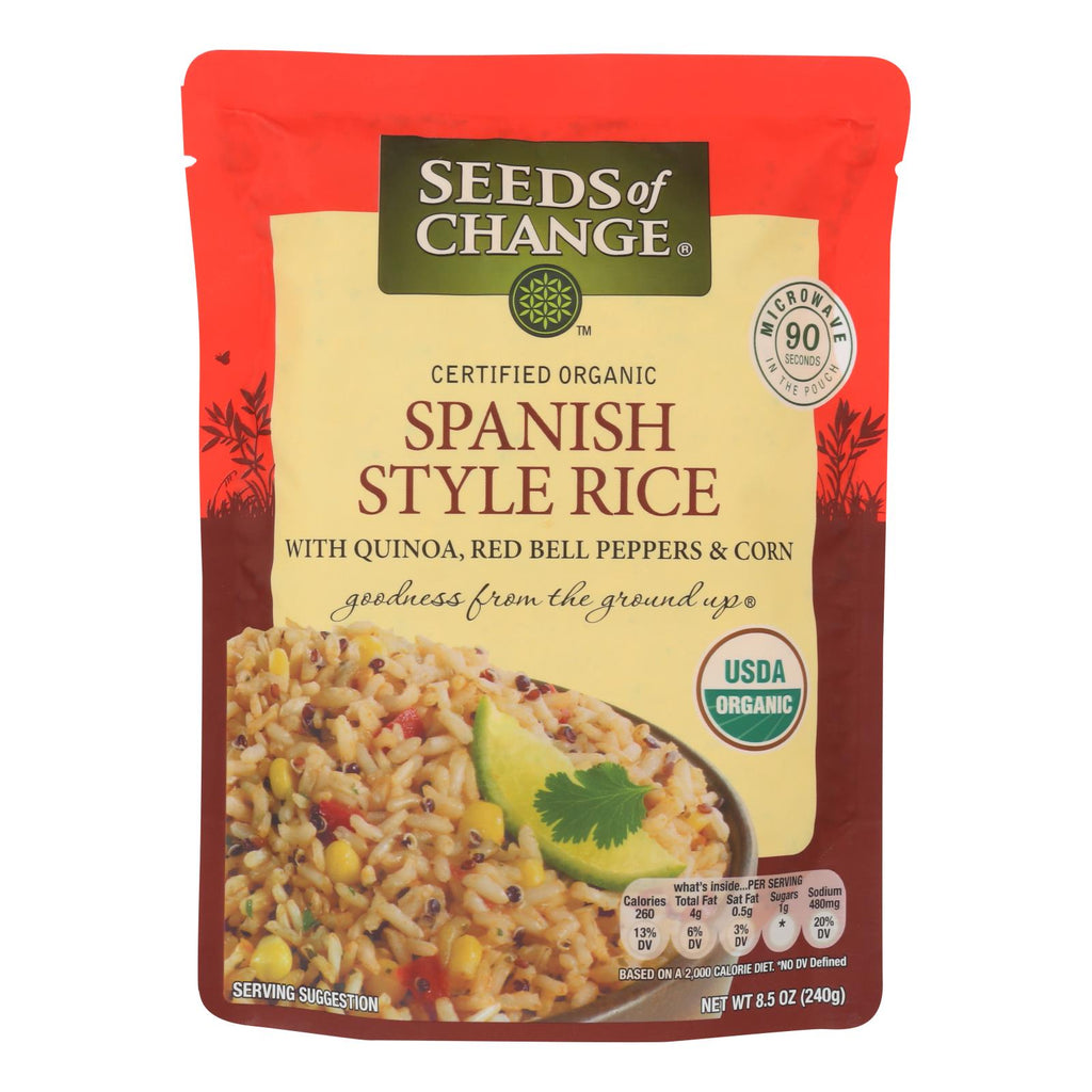 Seeds Of Change Organic Microwavable Spanish Style Rice With Quinoa - Case Of 12 - 8.5 Oz. - Lakehouse Foods