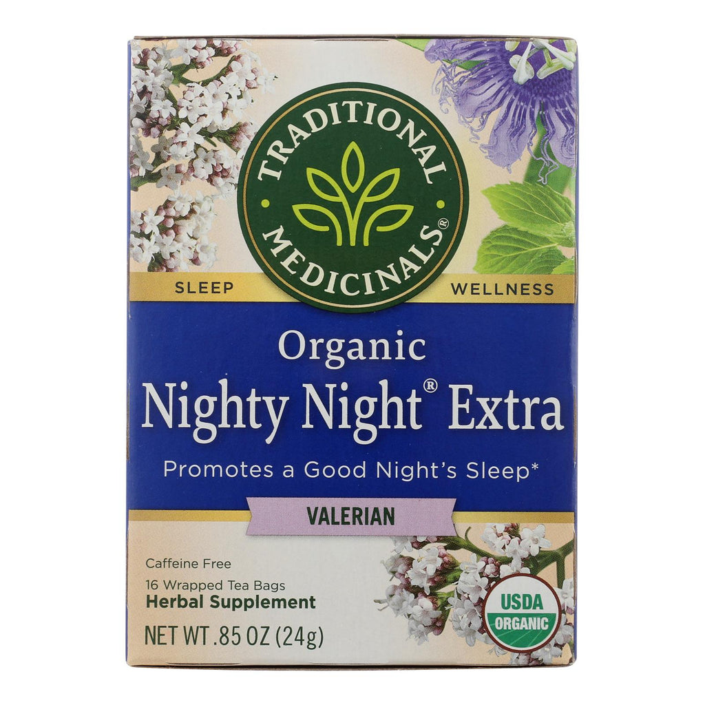 Traditional Medicinals Organic Herbal Tea - Nighty Night Valerian - Case Of 6 - 16 Bags - Lakehouse Foods