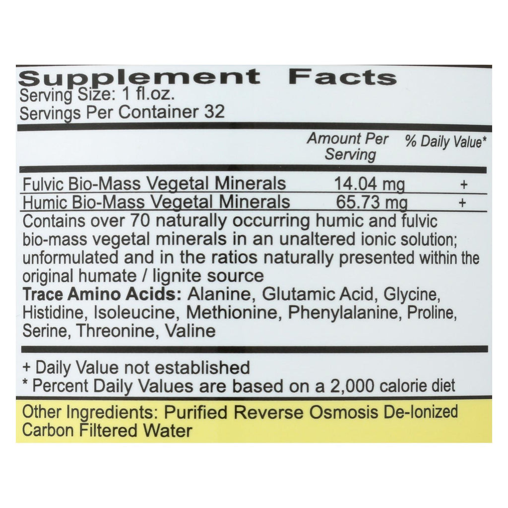 Vital Earth Minerals Fulvic-humic Mineral Blend - 32 Fl Oz - Lakehouse Foods