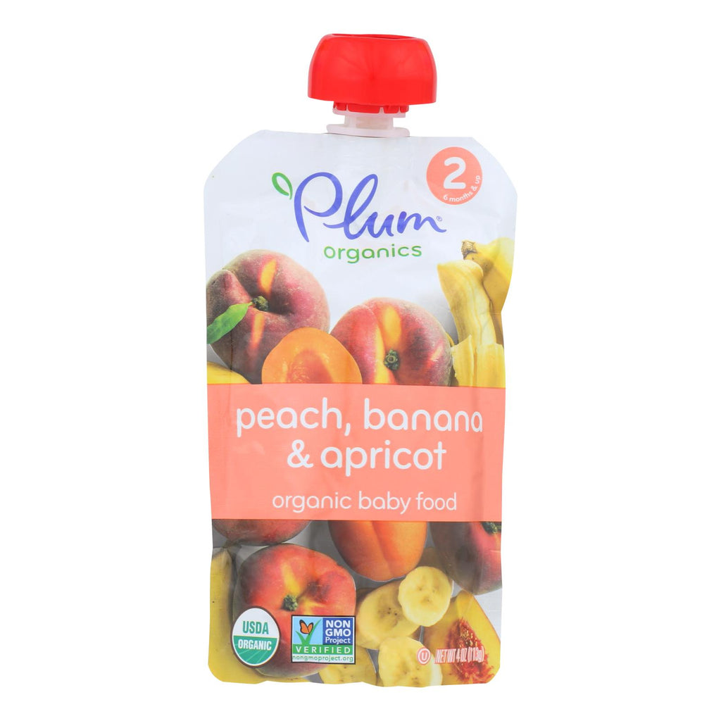 Plum Organics Baby Food - Organic - Apricot And Banana - Stage 2 - 6 Months And Up - 3.5 .oz - Case Of 6 - Lakehouse Foods