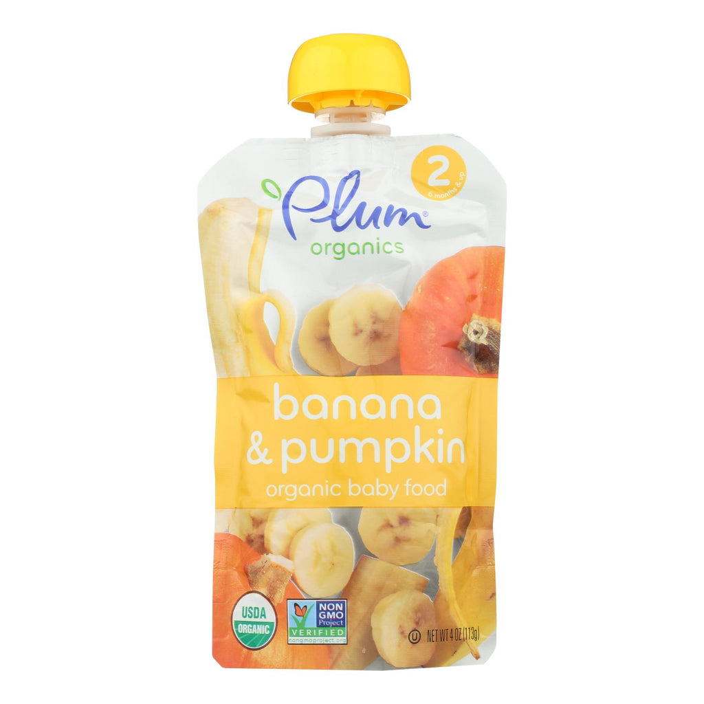 Plum Organics Baby Food - Organic -pumpkin And Banana - Stage 2 - 6 Months And Up - 3.5 .oz - Case Of 6 - Lakehouse Foods