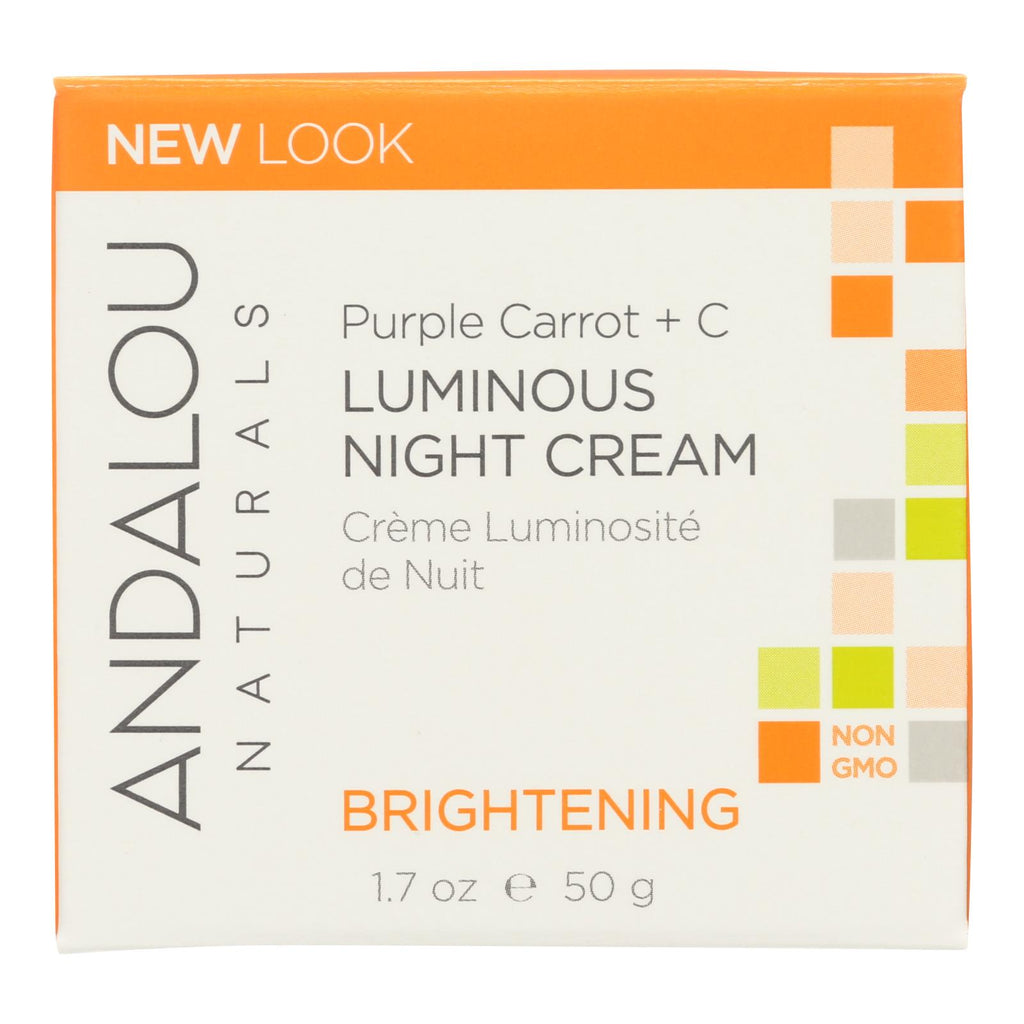 Andalou Naturals Luminous Night Cream Purple Carrot + C - 1.7 Oz - Lakehouse Foods