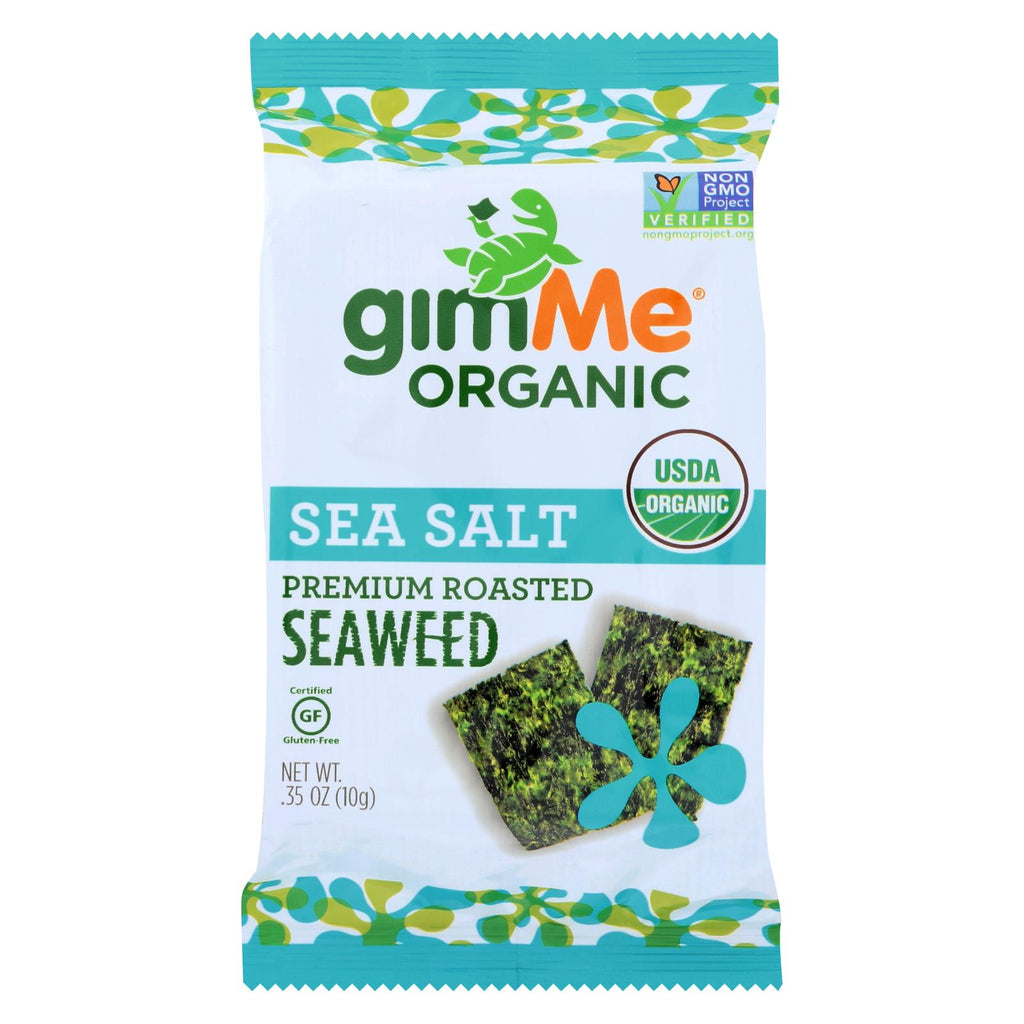 Gimme Organic Seaweed Chips - Sea Salt - Case Of 12 - 0.35 Oz. - Lakehouse Foods